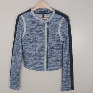 BCBG MaxAzria Moto Modern Minimalist Cropped Zip Jacket Women's Size‎ XS New